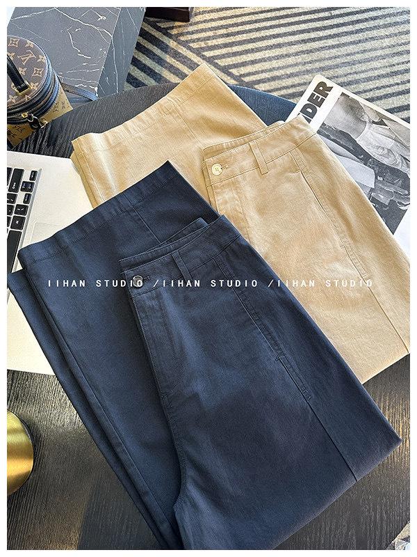 Lyocell Nine-point Straight-leg Grandma Pants—Women's 2026 Petite Wide-leg Casual