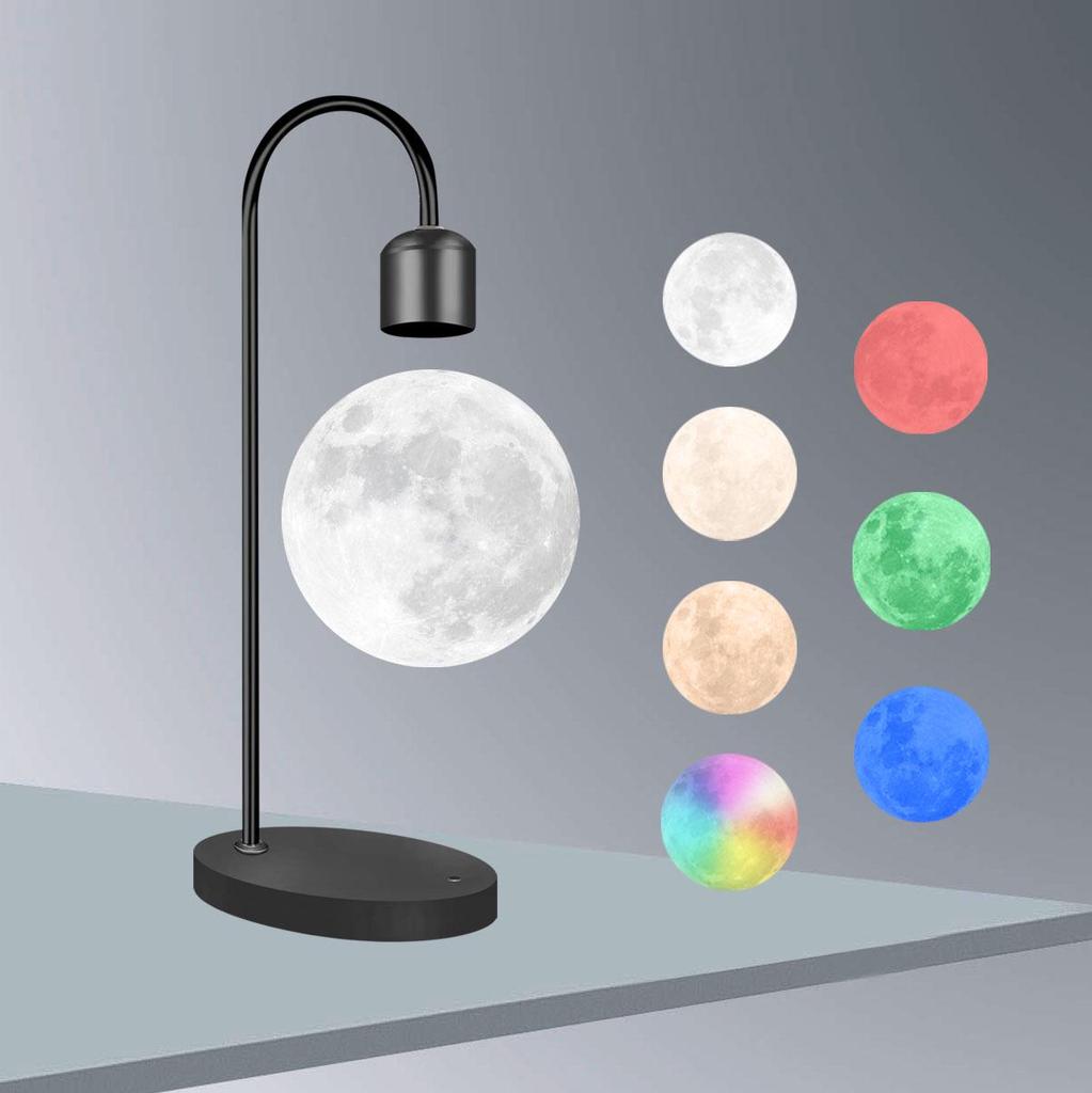 3D Printed Moon Lamp with Magnetic Levitation - Night Light & Eye Protection