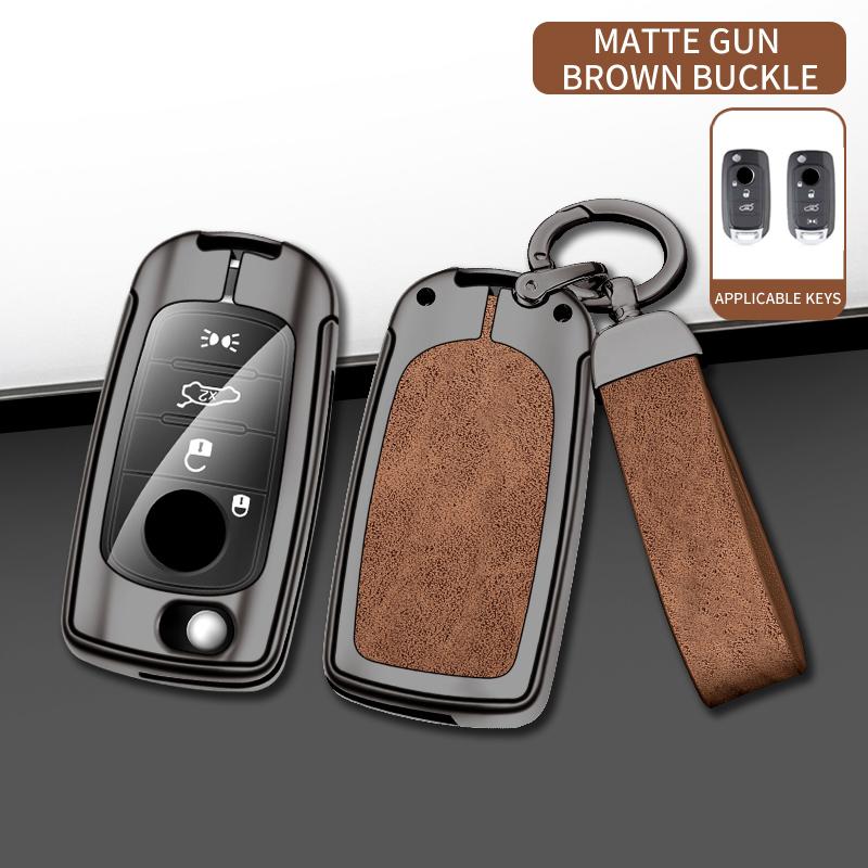 Custodia Portachiavi in Pelle e Metallo per Chiave Auto Fiat Tipo a 3 Pulsanti Coprichiave per Chiave Auto Fiat Tipo Accessori Portachiavi Protettore