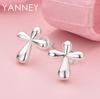 Luxury 925 Sterling Silver Exquisite Cross Earrings for Women, Stylish Party Accessories, Wedding Jewelry