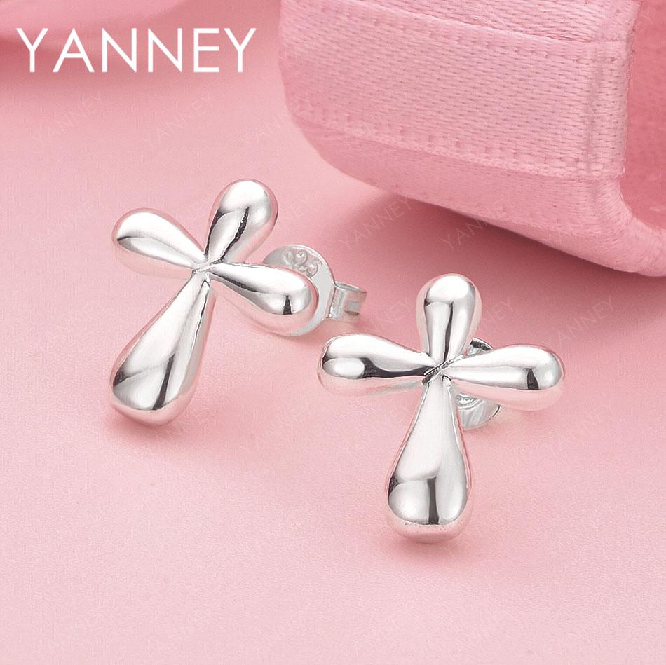 

Luxury 925 Sterling Silver Exquisite Cross Earrings for Women, Stylish Party Accessories, Wedding Jewelry