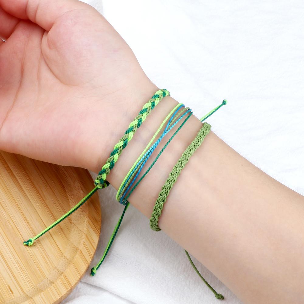 30 Hand-knitted Bracelets & Bangles for Women Men Mulitcolor Wax Line Braided Wristband Yoga Charm Jewelry Gift Adjustable