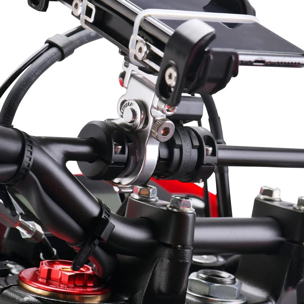 ZETA RACING Conversion Diameter Attaches to Handlebar Easy Mobile Device Mount Long Dirtfreak F5257 Adapter, (13mm 22mm), Brace, Installation,