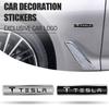 Auto Styling 3D Metalllegierung Auto Karosserie Kotflügel Seite Kofferraum Embleme Aufkleber Für Model 3 Y S X Roadster Invader Coil Mod WYE