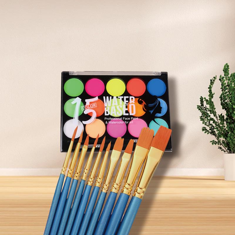 Rainbow Body Paint Palette - Water-Soluble Face & Stage Makeup