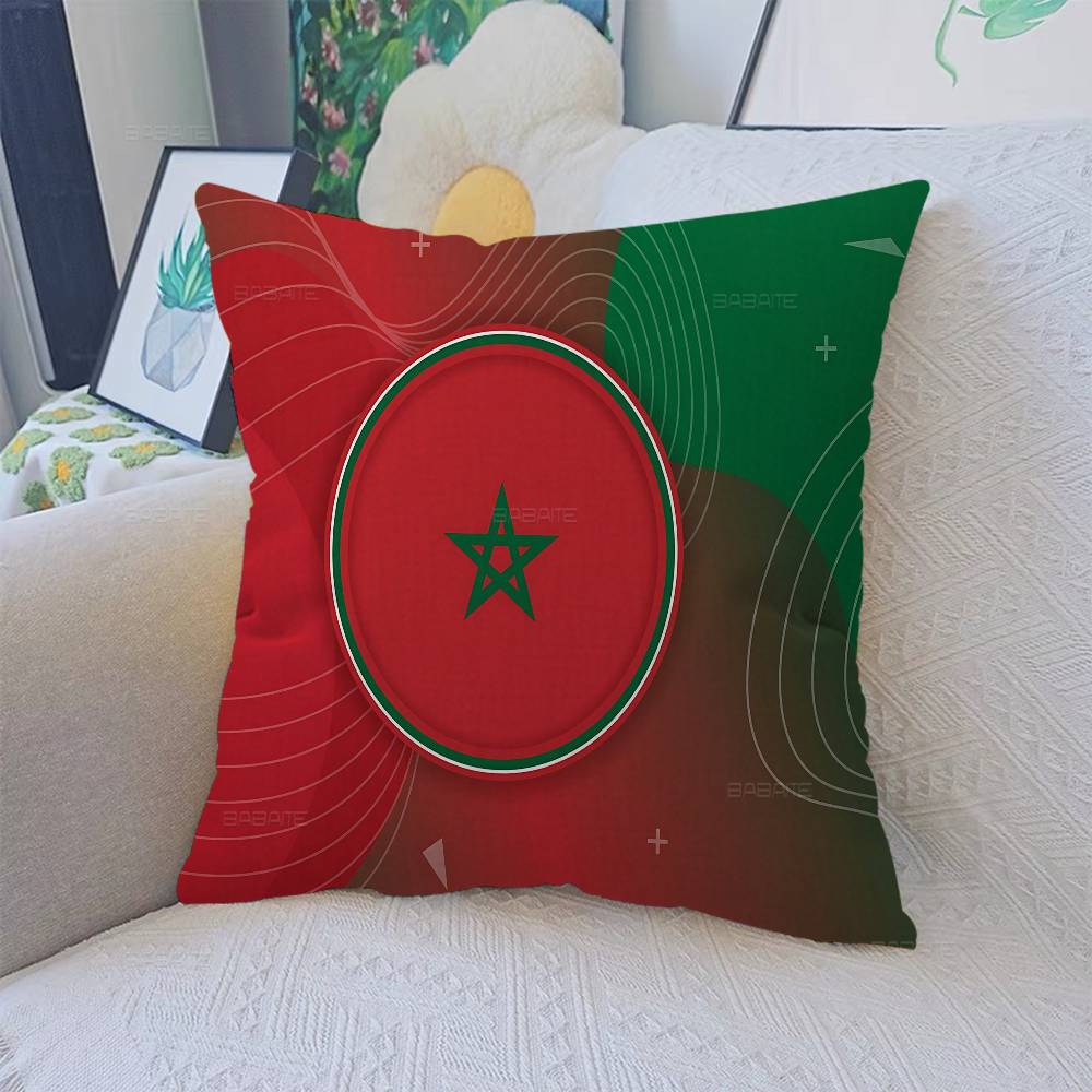 M-Morocco Map Flag Pillow Cushion Cover Pillowcase Living Room Sofa Home Decor Customized