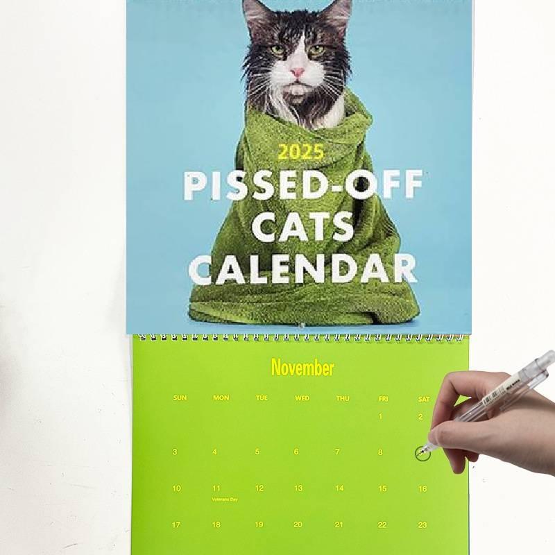 2025 Pissedoff Cats Calendar Paper Record Vacations Wallpaper Wall Calendar