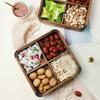 1PCS Wood Snack Box Divided Grid Dried Fruit Tray Vintage Ornament For Home Living Room Candy Nut Melon Seeds Storage Box