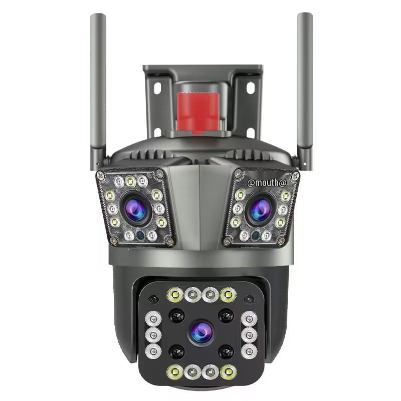 Three-Lens 360° Voice-Controlled Indoor Waterproof HD Monitoring Camera