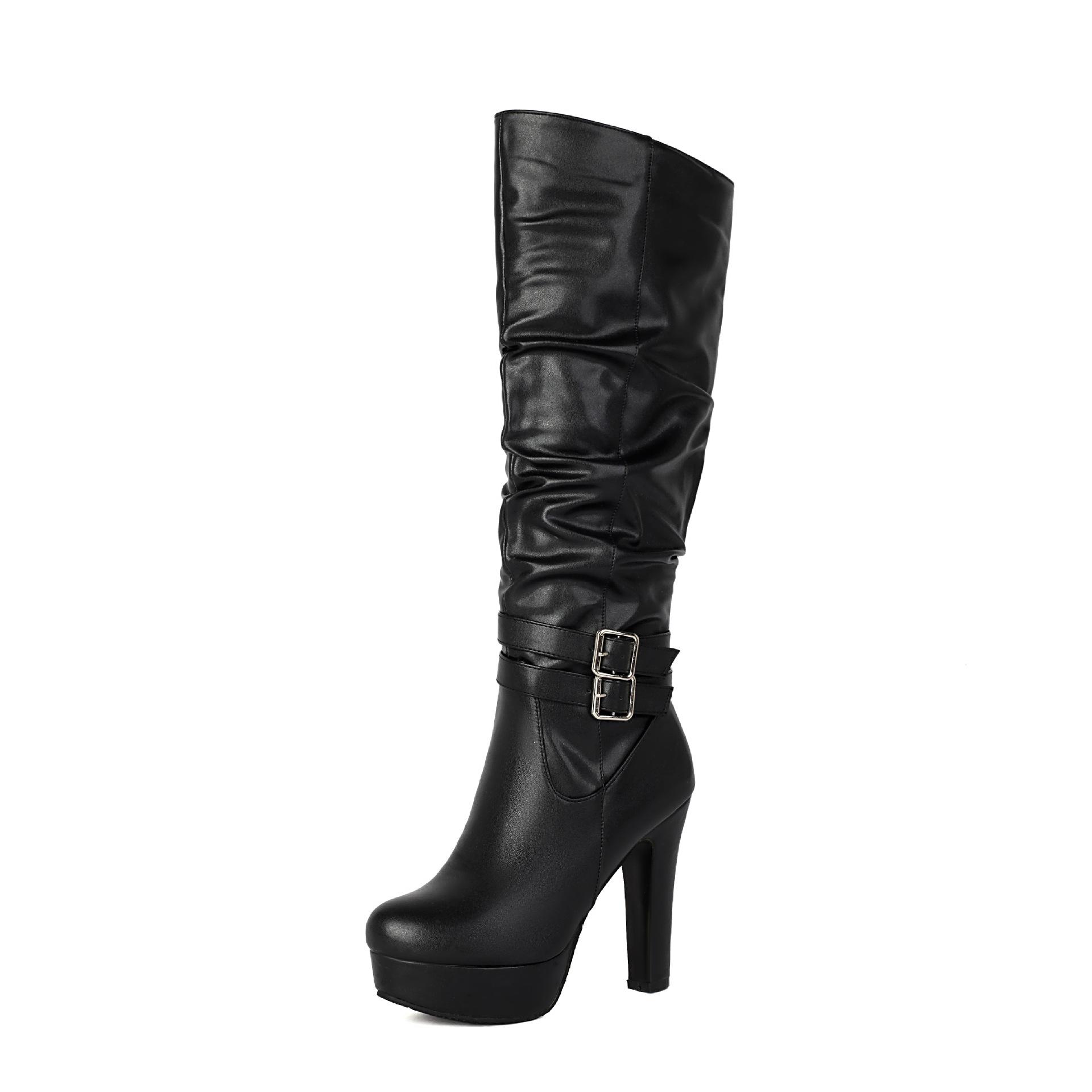 Autumn Buckle Martin Boots High Heel