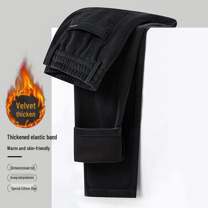 

MONTAGUT Men s Winter Corduroy Plush Straight-Leg Casual Pants 36