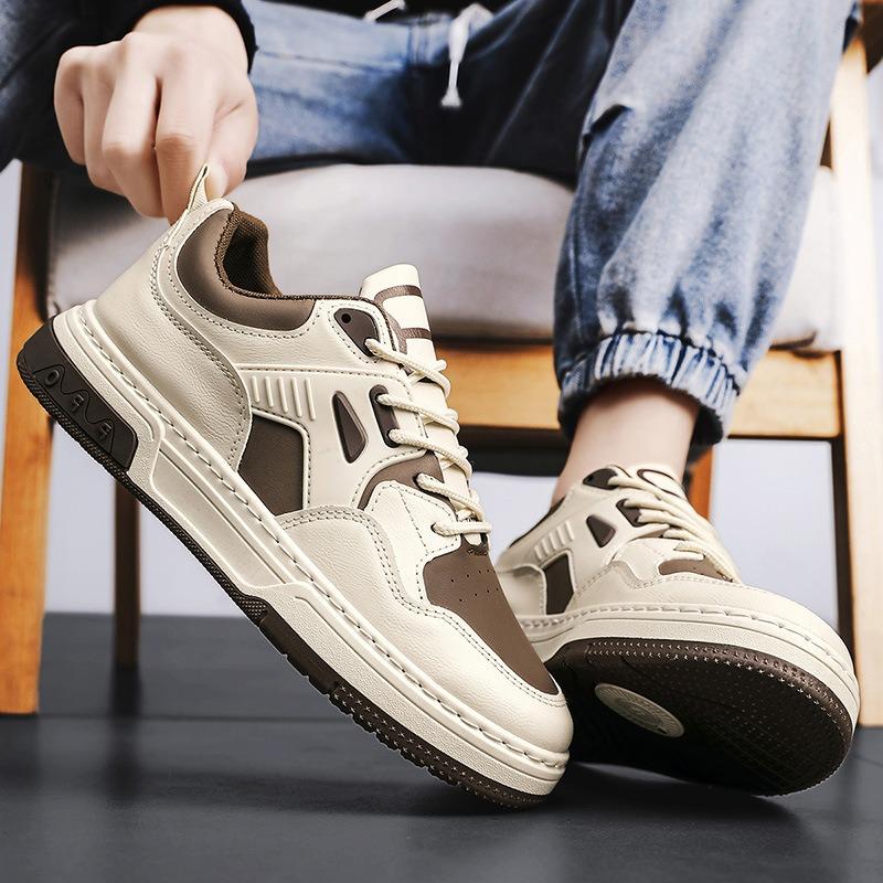 Outdoor men's shoes summer breathable new student leather green board shoes men's versatile casual sports trendy shoes