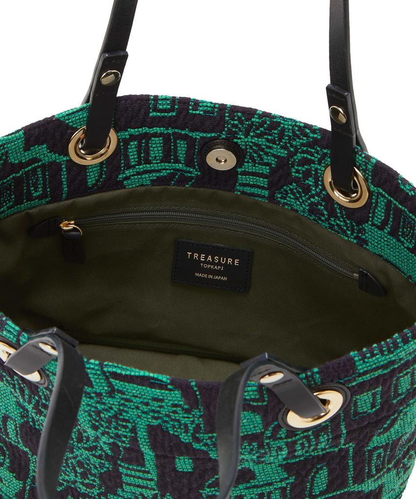 Jacquard Fabric All Over Pattern Mini Tote Bag 503063100223 Green [Topkapi] Women's
