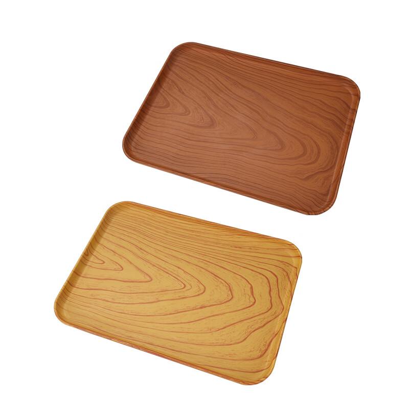 Yangge PP Plastic Imitation Oak Grain Rectangular Serving Tray