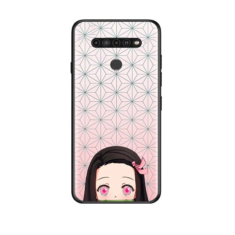 Demon Slayer Anime pro LG G8 G8S G8X V30 V35 V40 V50 V60 ThinQ Q60 K40 K50 K30 K41 K51 K61 K71 K92 Černý kryt na telefon