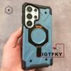 NY Militär Tålig Stötskyddande Telefonfodral för Samsung S26 Plus S25 S24 S23 Ultra Magnetisk Hållare Stöd Skyddande Fodral