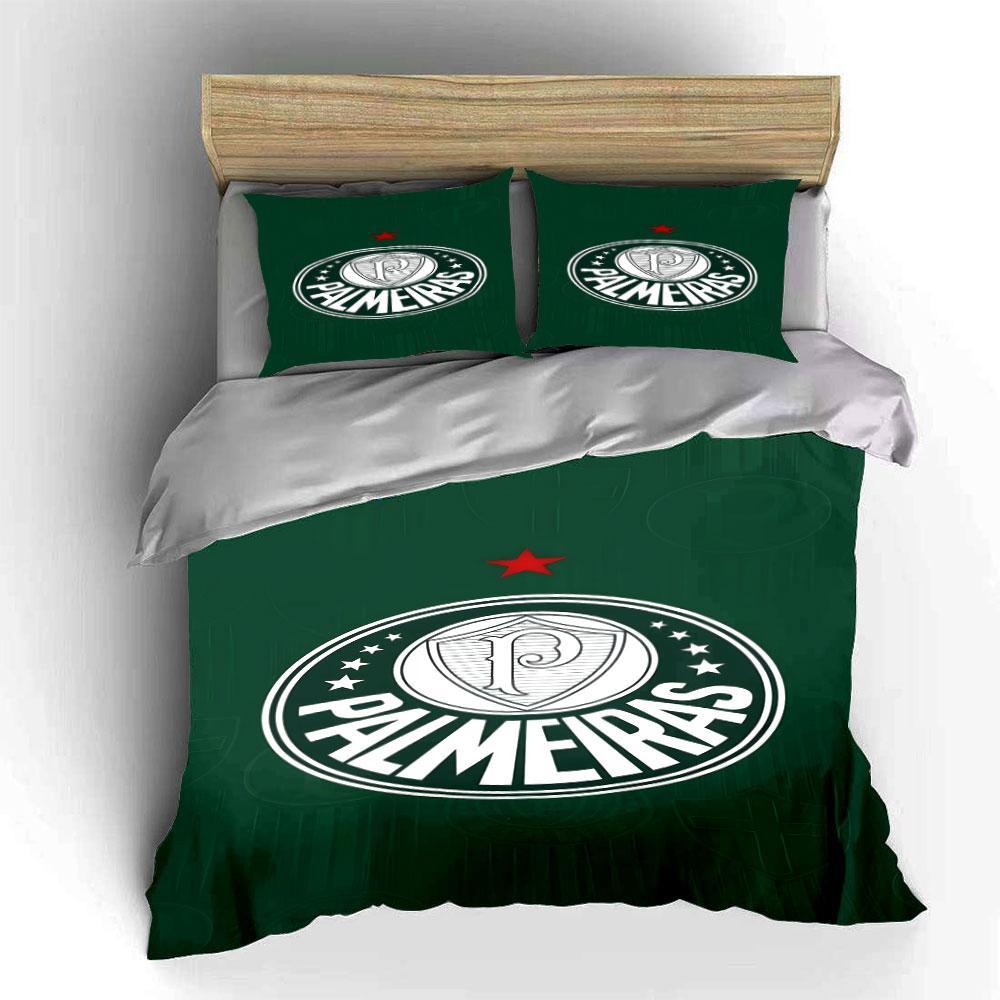 Green Palmeiras logo pattern. Bedding sets Duvet cover sets Duvet covers Pillowcases(1 * Duvet Cover 2 * Pillowcases without duvet insert)