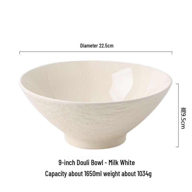 Cream Style Ceramic Noodle Ramen Bowl