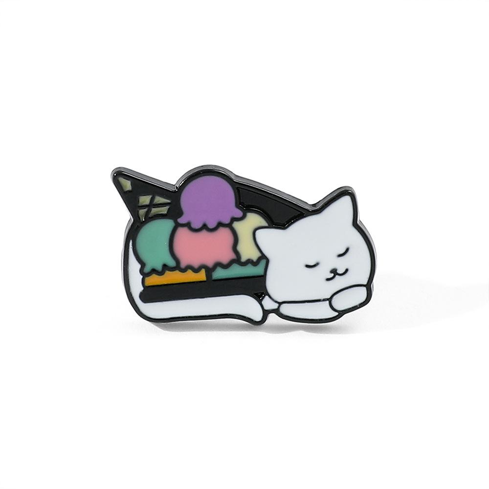 Süße Katzenbrosche Kätzchen-Serie Metallabzeichen Kleintierlegierung Kleidung Tasche Zubehör Dekoration