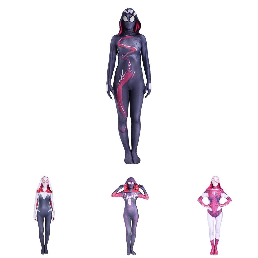 Stilvolles Spider Gwen Stacy Kostüm für Frauen mit einzigartigem Spider-Man-Design für Halloween
