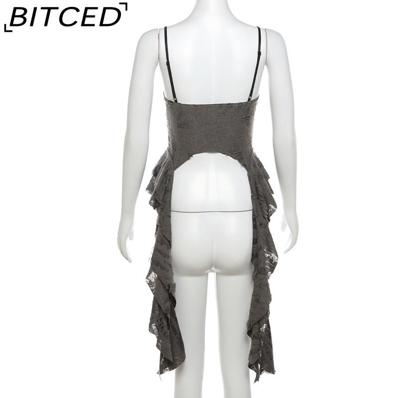 BITCED Summer Women's Solid-Color Slim-Fit Streetwear Fashion Strapless Sexy Backless Tank Top