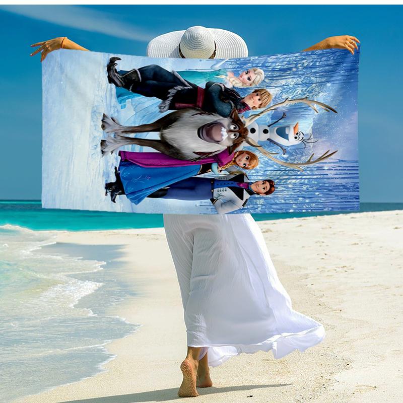 Ultra-Soft Beach Towel with Elsa Theme,Ideal for Pool - Camping, Diving - Perfect Travel Essential, Vibrant Beach Towel.