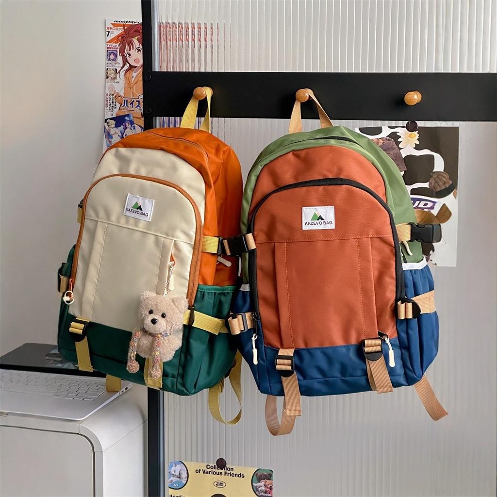 Schoolbag Contrasting Color Large Capacity Primary School Bag Girls 12345th and 6th Grade Children's Burden Reduction Backpack Men's Light
