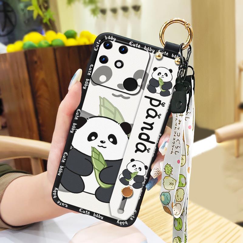 Durable Anti-knock Phone Case For OPPO Realme Narzo 50A Silicone Shockproof Back Cover Cute Lanyard Anti-dust Waterproof