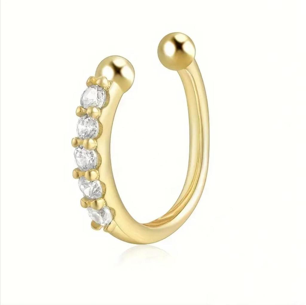 Bohemian S925 Sterling Silver Jewelry: Diamond Nose Ring, Ear Cuff, Unique Lip Ring, Earrings for Men & Women