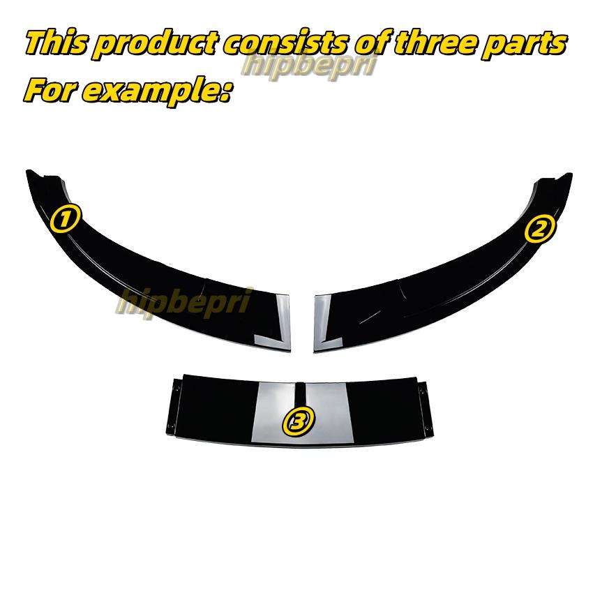 For Benz CLA Class C117 W117 CLA45 AMG Line 2013 2014 2015 Car Front Bumper Splitter 3Pcs Glossy Black Spoiler Lip