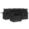 VidaXL Salon de jardin 5 pcs avec coussins noir résine tressée 3267875