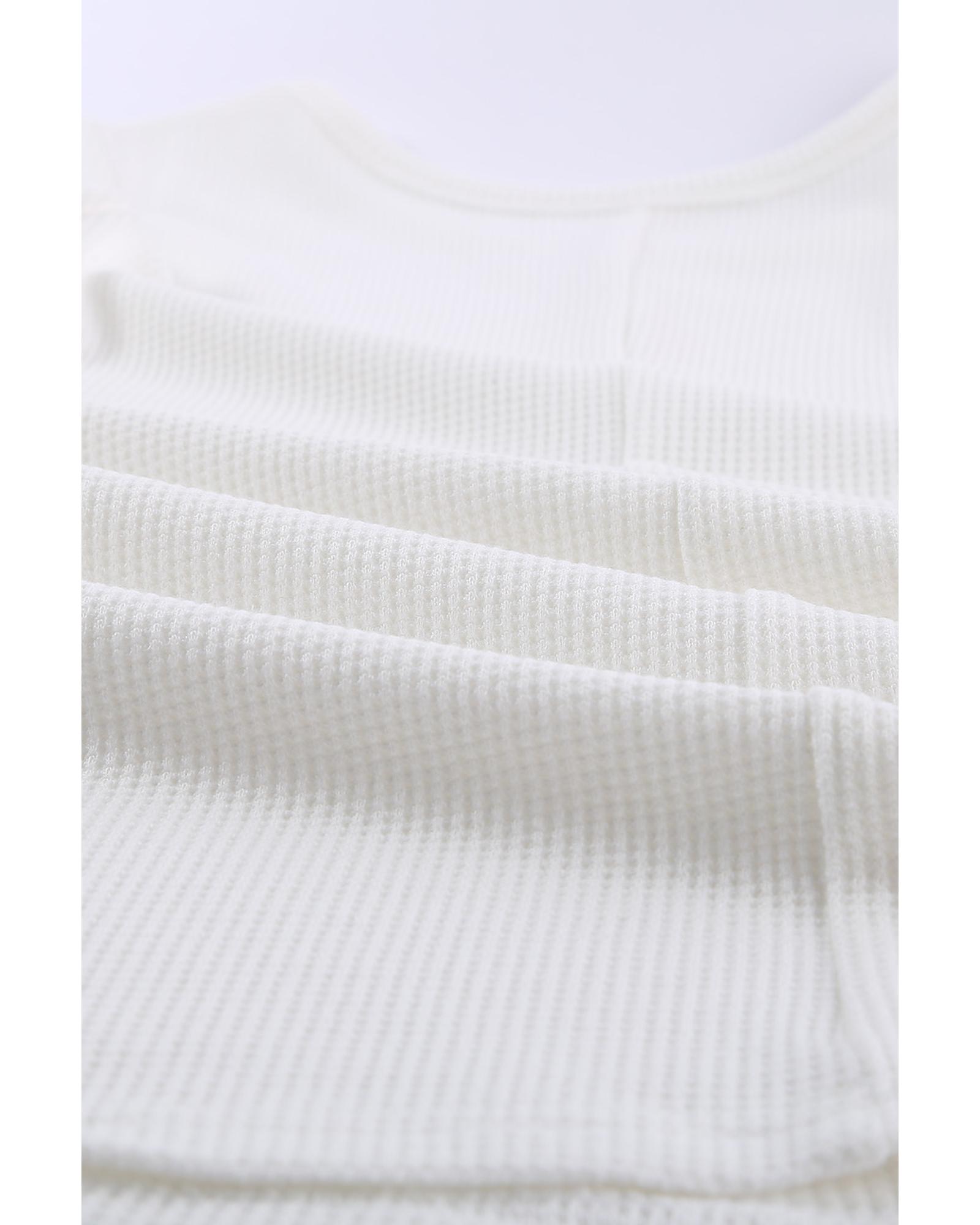 

Azura Exchange Waffle Crew Neck Tank Top S белый