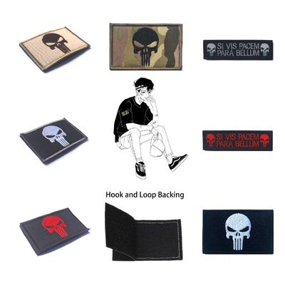 Skull Punisher Emblem Velcro Embroidery Clothing Backpack Decorations Accessory