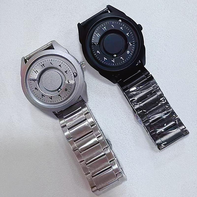 Personalized creative cool magnetic ball suspension man watches Arabic circular dial quartz watches relojes para hombre
