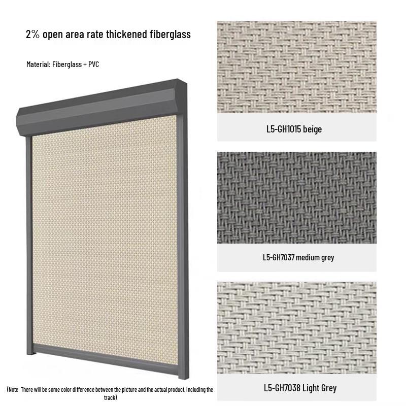 Smart Windproof Electric Roller Blind: Automatic Lifting, Light Blocking, Rainproof, Mosquito-Proof, Remote-Controlled Balcony Curtain.
