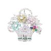 High-end French stone-inlaid color flower basket brooch flower cluster high-end light luxury flower pin accessories women's models