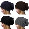 Women's Retro Pleated Edge Pullover Hat Cozy Knitted Beanie For Winter Sports
