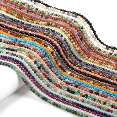 Regnbågsnatursten lösa runda pärlor ädelstensberlocker för gör-det-själv halsband armband fotled sömnad hantverk smycketillbehör