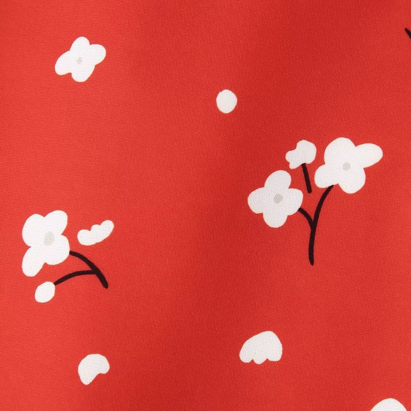 Kaslead New Women Clothes Western Style Fashion with Collar Puff Sleeve Strip Drawing Decoration Print Dress