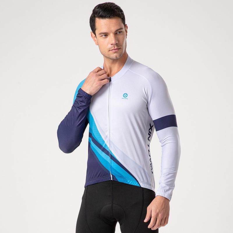 Prodyšné jezdecké dresy na kolo Sada cyklistického oblečení Rychleschnoucí muži Oblečení na kolo s dlouhým rukávem Oblek Punčochové kalhoty