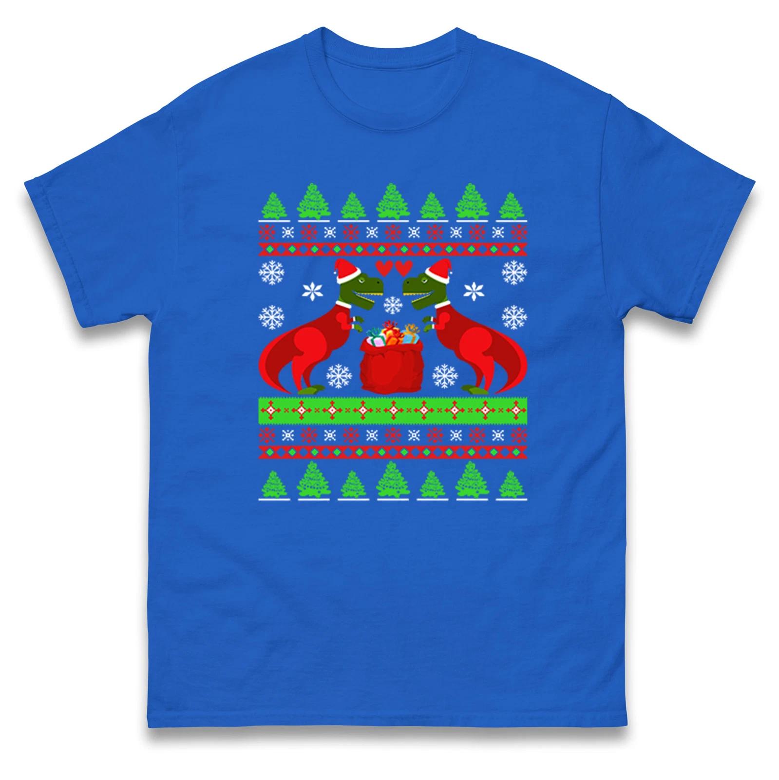 T-Rex Dinosaur Christmas T Shirt,Offensive Christmas Tee,Ugly Christmas Tee 4XL