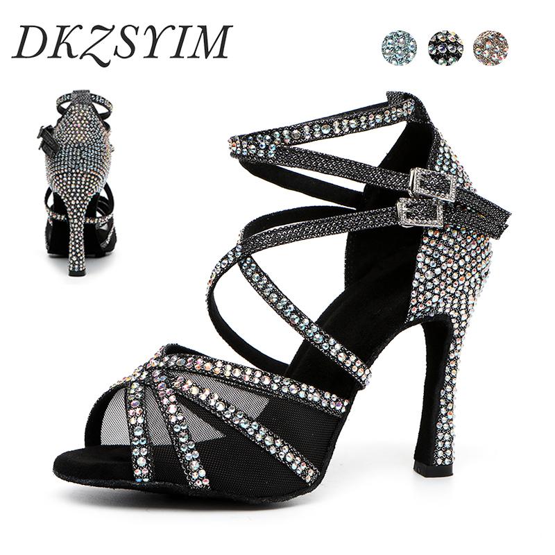 Buy Women Latin Dance Shoes Rhinestone Latin Salsa Girl Dancing Shoes