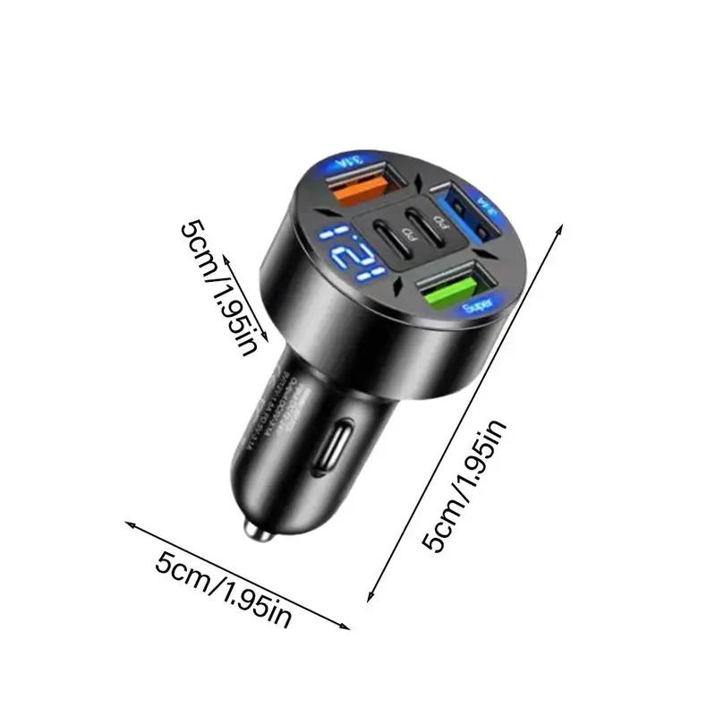 New-250W 5 Ports Car Charger Fast Charging PD QC3.0 USB C Car Phone Charger Type C Adapter In Car For IPhone