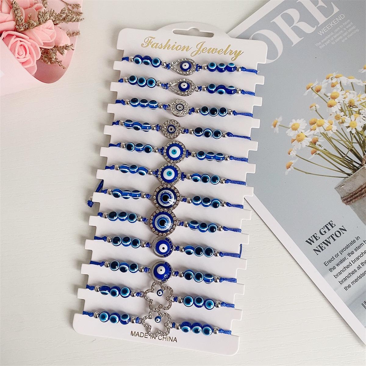 

Набор плетеных браслетов ручной работы от сглаза королевский синий