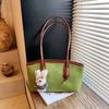 Trendy Faux Suede Shoulder Bag for Women New Stylish Retro PU Tote with Zipper Fashiable High-Quality Commuter Work Handbags
