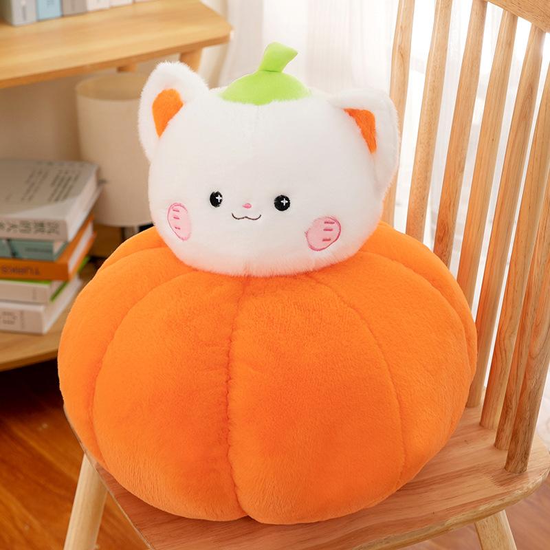 

Creative Pumpkin Cat Plush Toy Girl Birthday Gift Sleeping Pillow To Accompany Home Ornament 35cm（0.9kg）