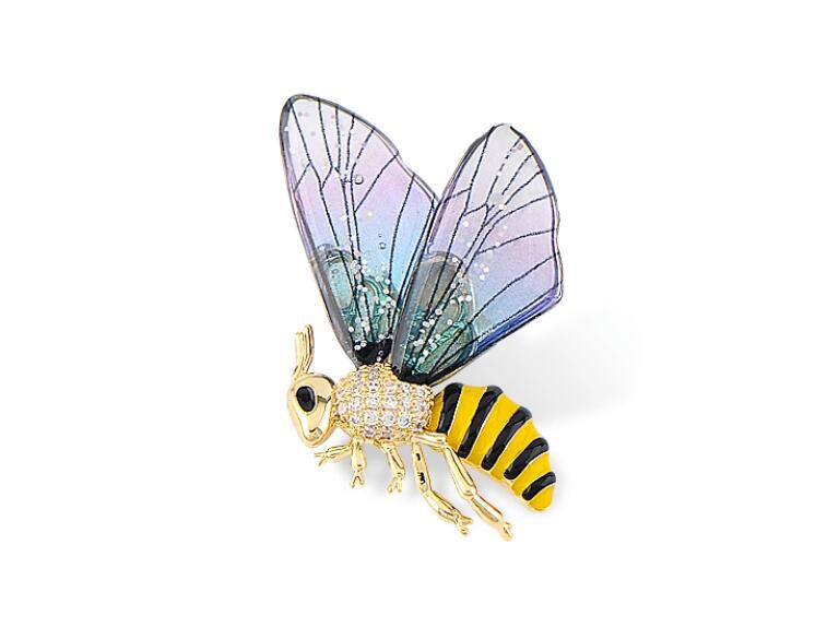 

Rhinestone Bee Brooches for Women Unisex Enamel Insect Pin Office Party Friend Funny Luxury Gifts Jewelry Accessories Decoration фіолетовий
