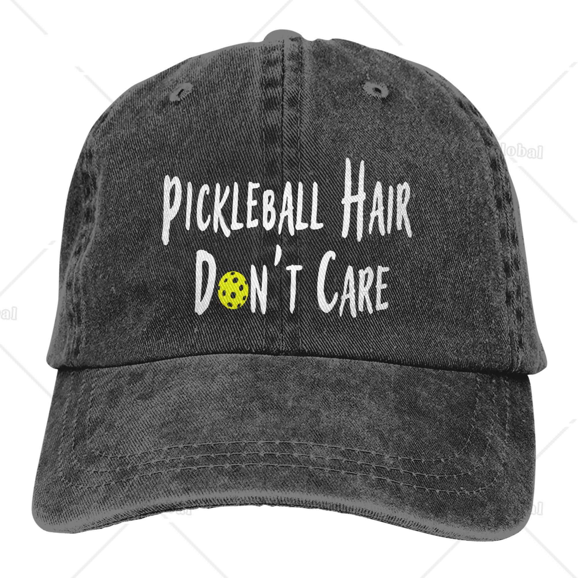 

Pickleball Hair Dont Care Print Baseball Cap Gifts for Men Women Adjustable Pickle Ball Hat Unisex Snapback Hats One Size