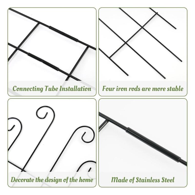 2pack Durable Metal Garden Trellis For Climbing Plant Easy Assembly Space Saving Design For Balcony Patios