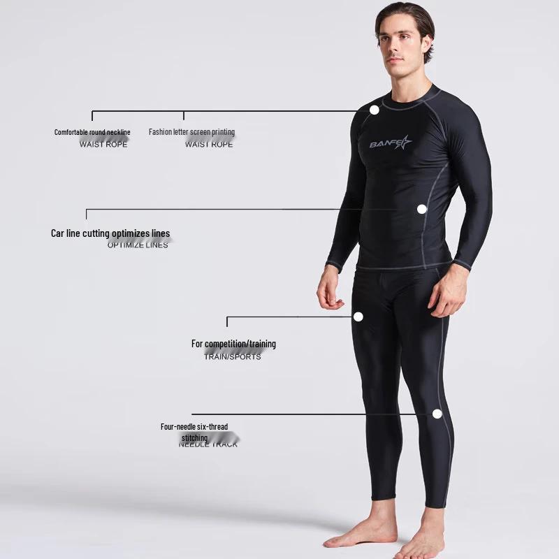 Alliance Messenger Men s Quick-Dry Long Sleeve Diving Swimsuit Set